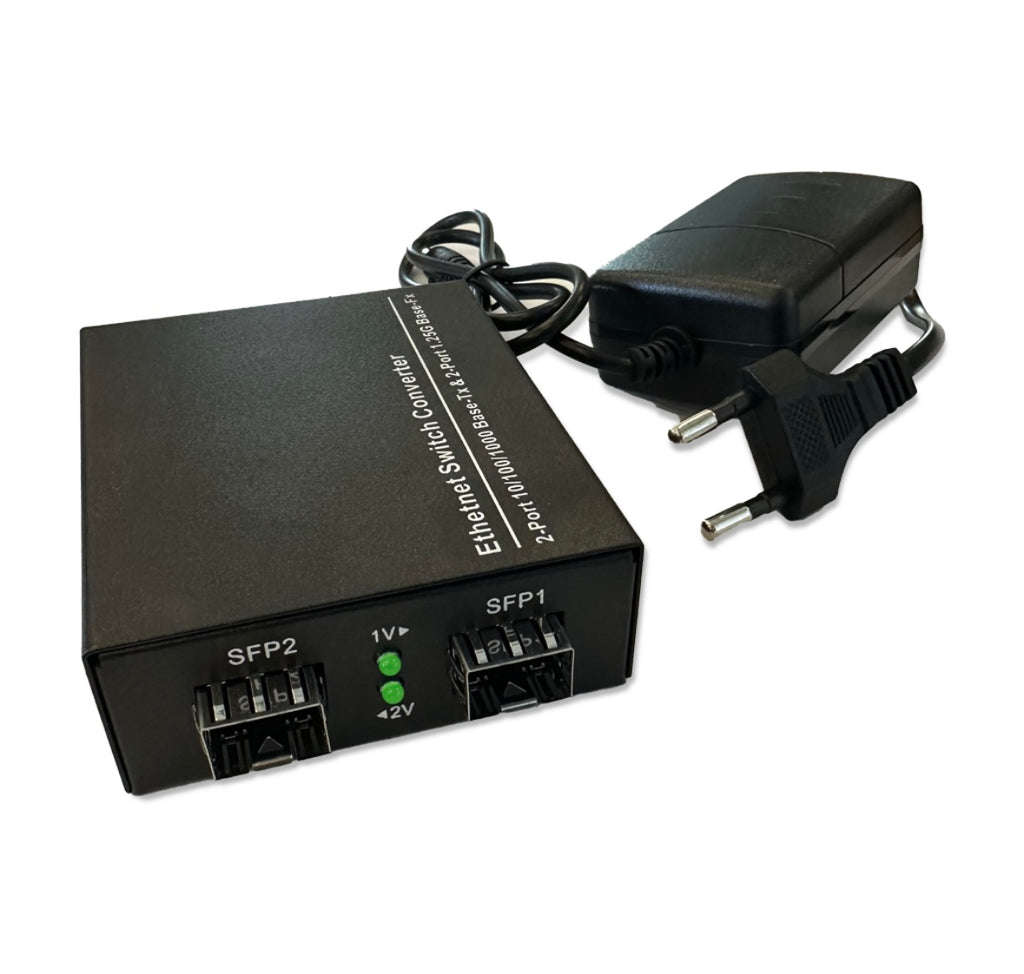 Switch – 2x 10/100/1000Base-T RJ45 to 2x 1000Base-X SFP