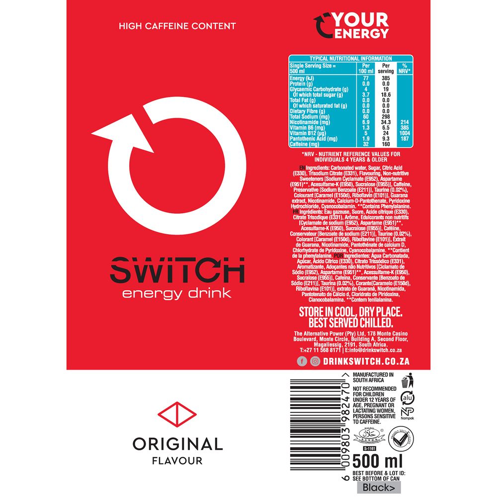 Switch Energy Original ( 24 X 500ml ) (Copy)